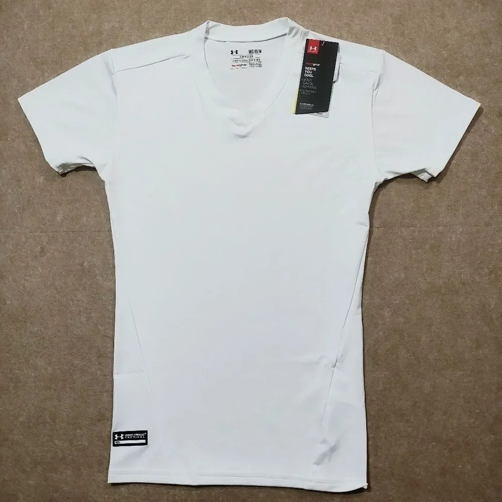 Under Armour Tactical Heat Gear White Compression Performance Shirt #6